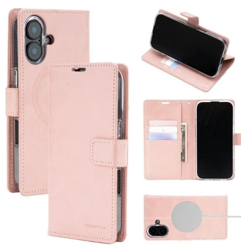 GOOSPERY FUNDA MAGSAFE BLUEMOON DAIRY IPHONE 17 ORO ROSA