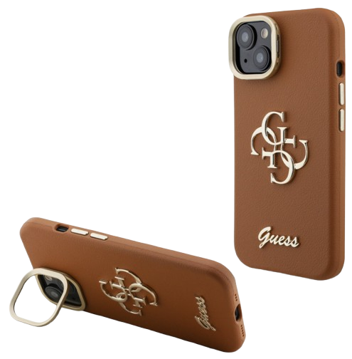 GUESS CARCASA GRAINED 4G SOPORTE CAMARA IPHONE 17 MARRON (copia)
