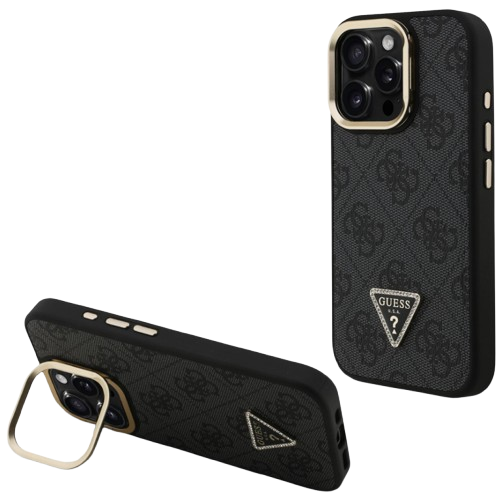 GUESS CARCASA GRAINED 4G SOPORTE CAMARA IPHONE 16 PRO MAX NEGRO (copia)