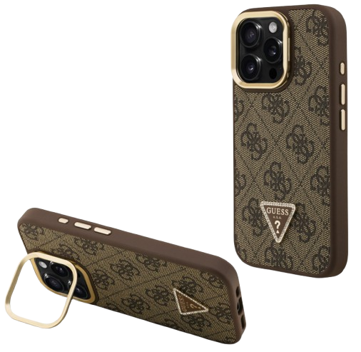 GUESS CARCASA MAGSAFE TRIANGLE 4G SOPORTE CAMARA IPHONE 15 PRO NEGRO (copia)