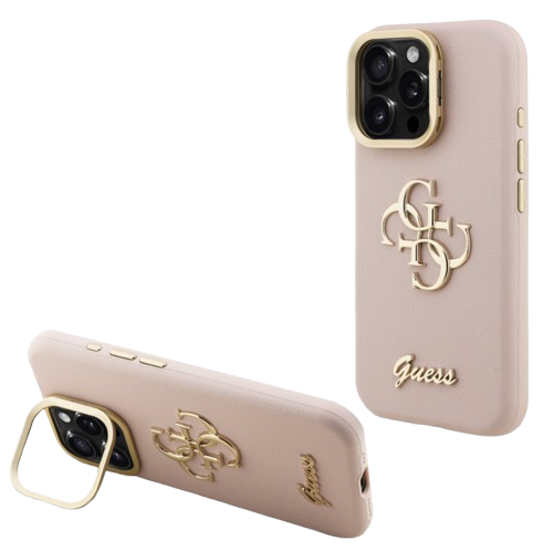 GUESS CARCASA GRAINED 4G SOPORTE CAMARA IPHONE 15 PRO MAX ROSA (copia)