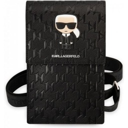 [KLWBSAMIPK] KARL LAGERFELD bandolera IKONIK PATCH NEGRO