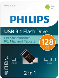 [FM12DC152B] PHILIPS PENDRIVE 2 EN 1 USB + USBc 32GB NEGRO (copia)