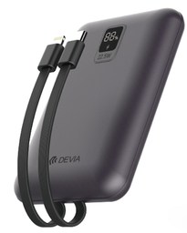 [DSTPBMLCBK] DEVIA BATERIA AUXILIAR MINI 10000mah 22,5W + 2 CABLES PLATA (copia)