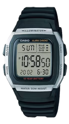 [W96H1AVDF] CASIO RELOJ W-96H-1AVDF CAJA ACERO / CORREA NEGRA