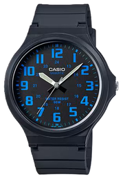 [MW2402BVDF] CASIO RELOJ MW-240-2BVDF ESFERA AZUL / CORREA NEGRA