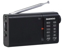 [DW1119] DAEWOO RADIO PORTATIL DW1037/ A PILAS/ PLATEADA (copia)