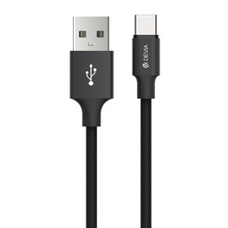 [DSTCGRC] DEVIA CABLE GRACIOUS USB A - TIPO C 2.4A 1m. NEGRO